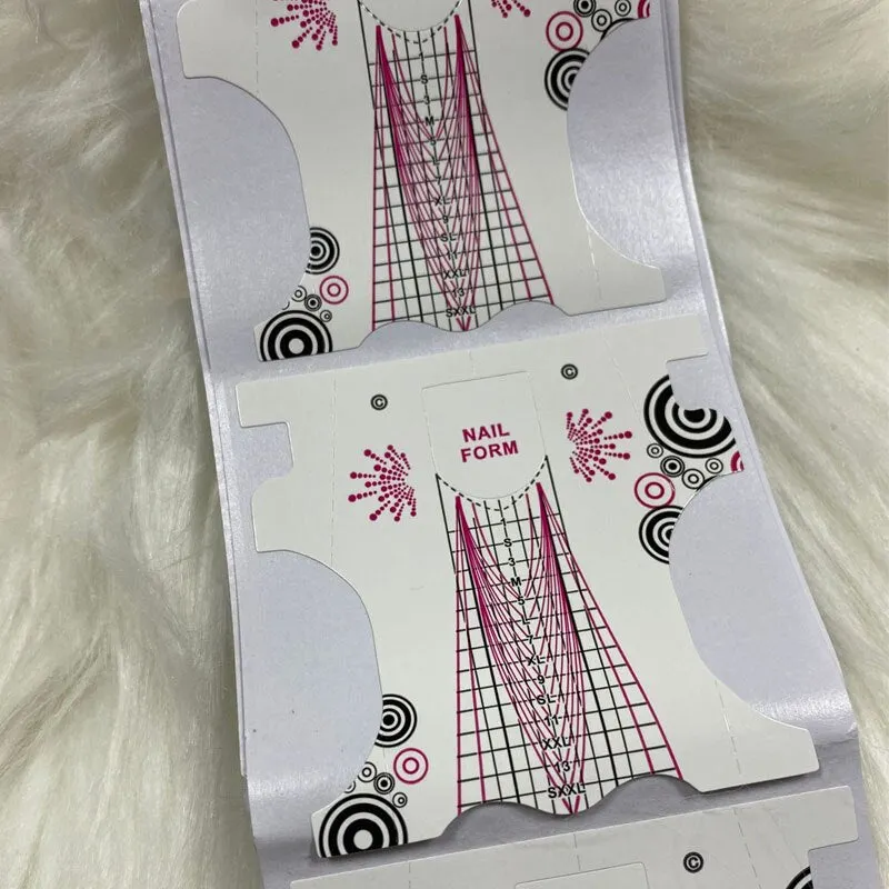 50pcs Acrylic Nails Tips Extension XXXL Extra Long Nail Forms Sculpting Guide Stickers Paper UV Gel Form Manicure Tool-Nail Inspo