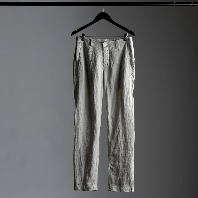 Men's Classic Basic White Linen Trousers