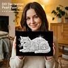 DIY Pearl Painting Cat for Home Wall Decor with Frame(20x30cm)