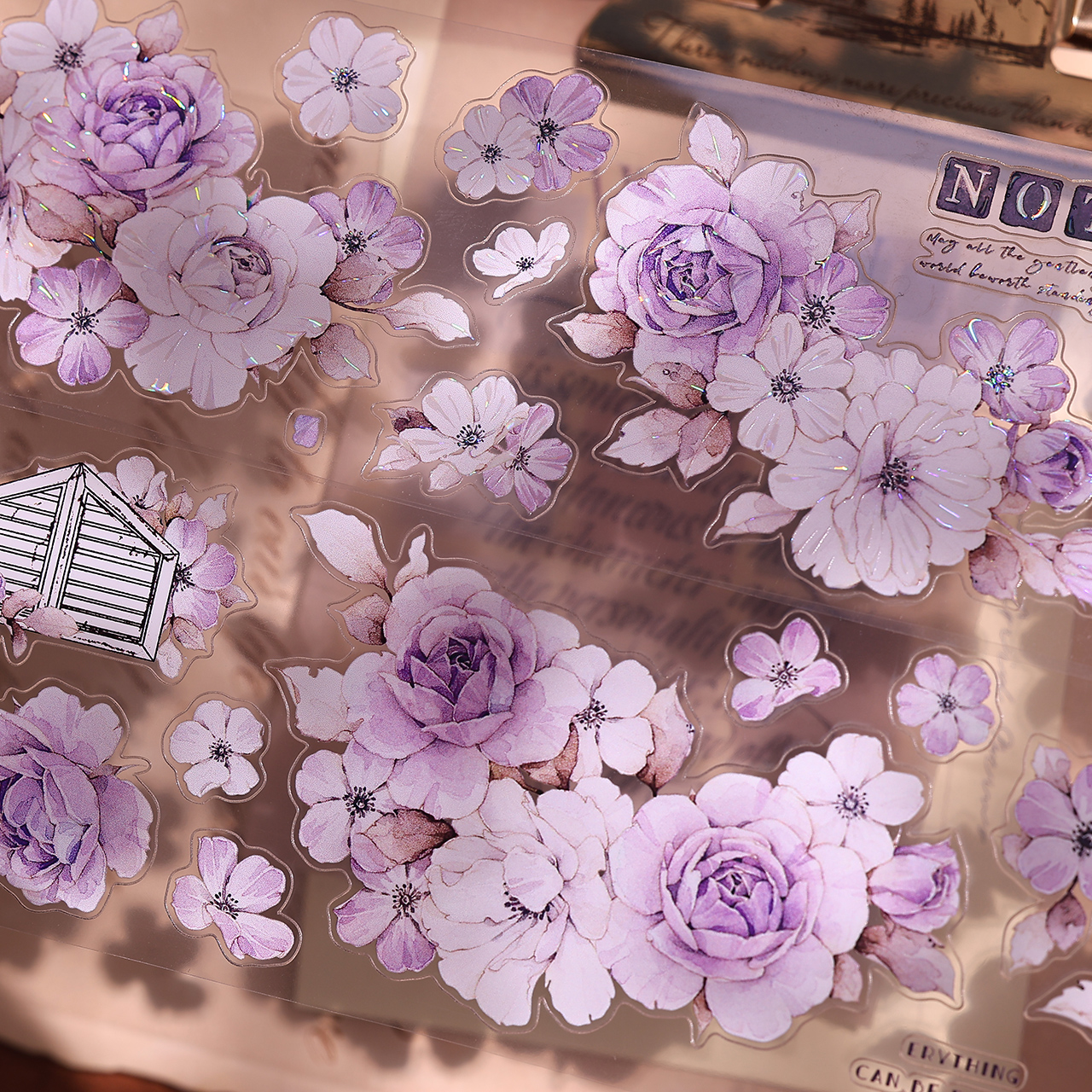 PET 테이프 - 55mm*6m 빈티지 꽃 창문