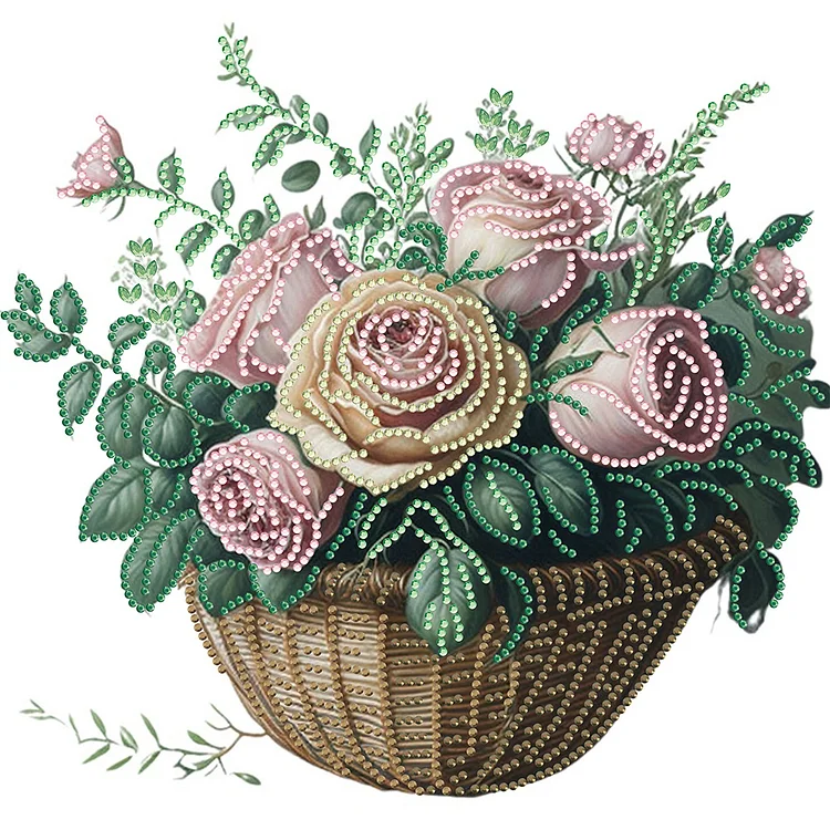 Partial Drills Special- shaped Drill Diamond Painting - Basket Bouquet -  30*30cm
