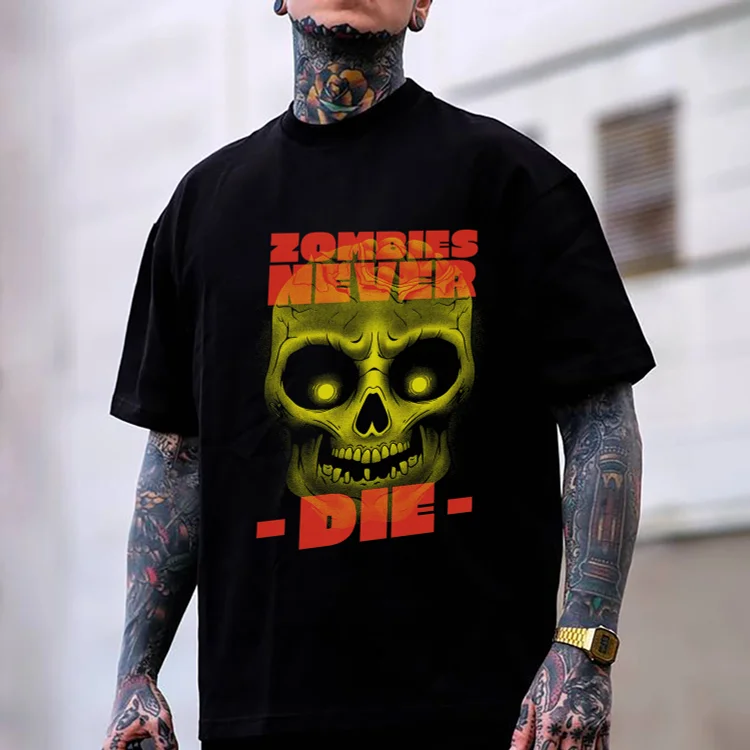ZOMBIES NEVER DIE GRAPHIC PRINT T-shirt