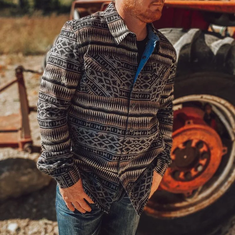 Men's Aztec Print Coat