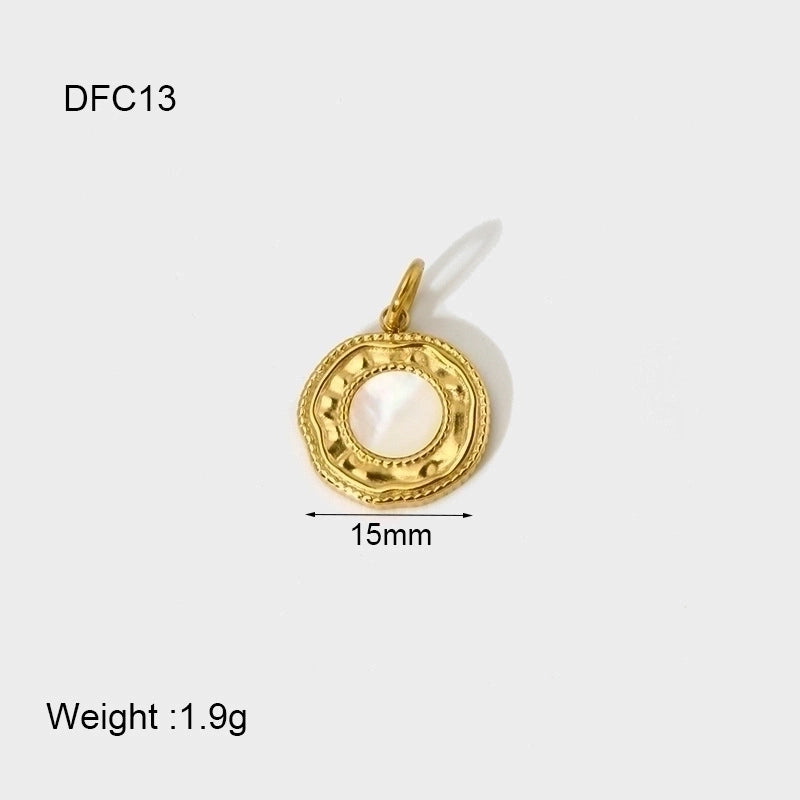 1 Piece Starfish Heart Shape Shell Titanium Steel Plating Inlay Pendant Jewelry Accessories