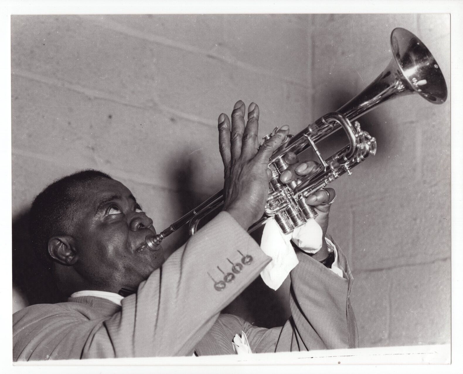 Louis Armstrong 1958 Photo Poster painting by Cuban Photo Poster paintinggrapher Osvaldo Salas (Printed Later)