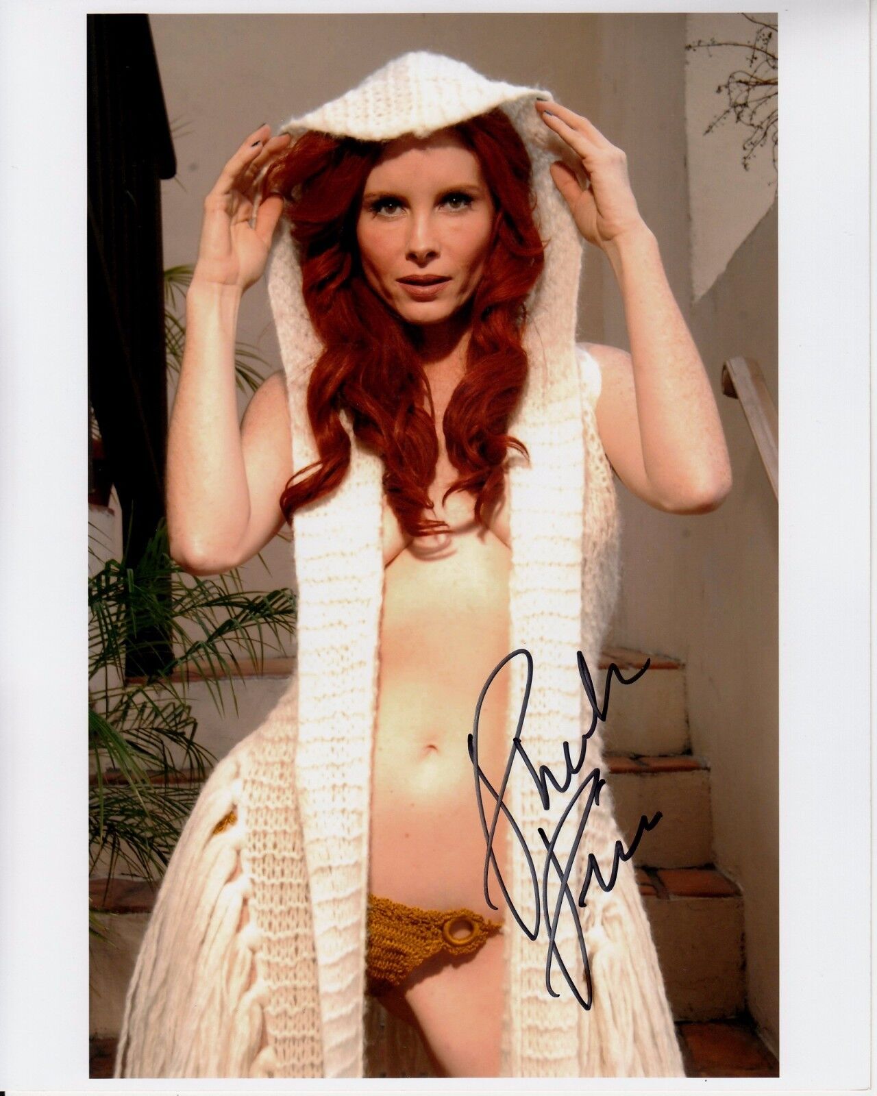 PHOEBE PRICE hand-signed NO BRA HOT SEXY REDHEAD 8x10 authentic w/ UACC RD COA