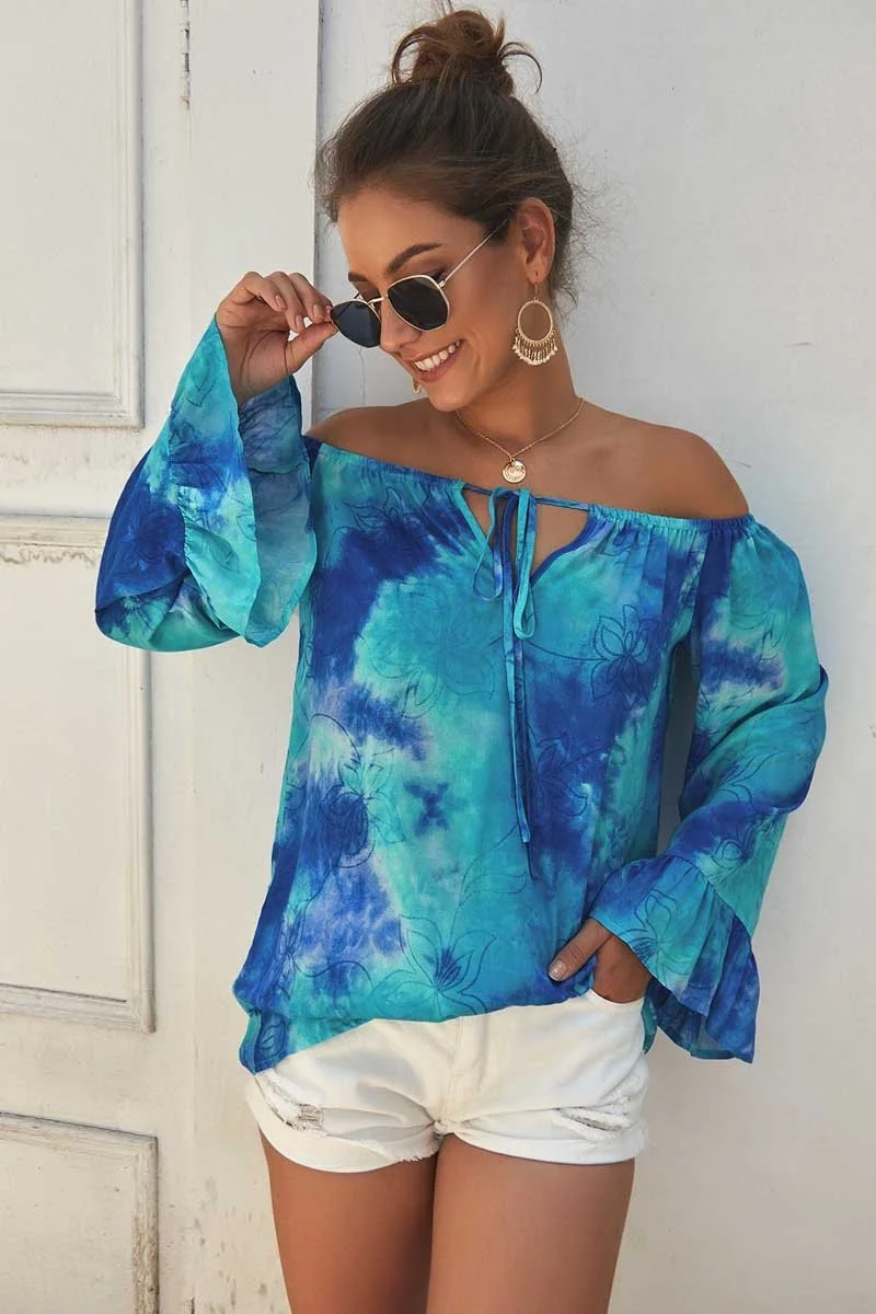 Stylish Off Shoulder Muticolor Top