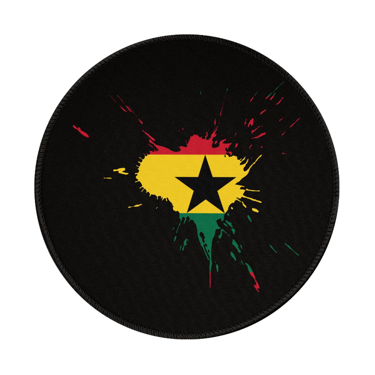 Ghana Ink Spatter Gaming Round Mousepad for Computer Laptop