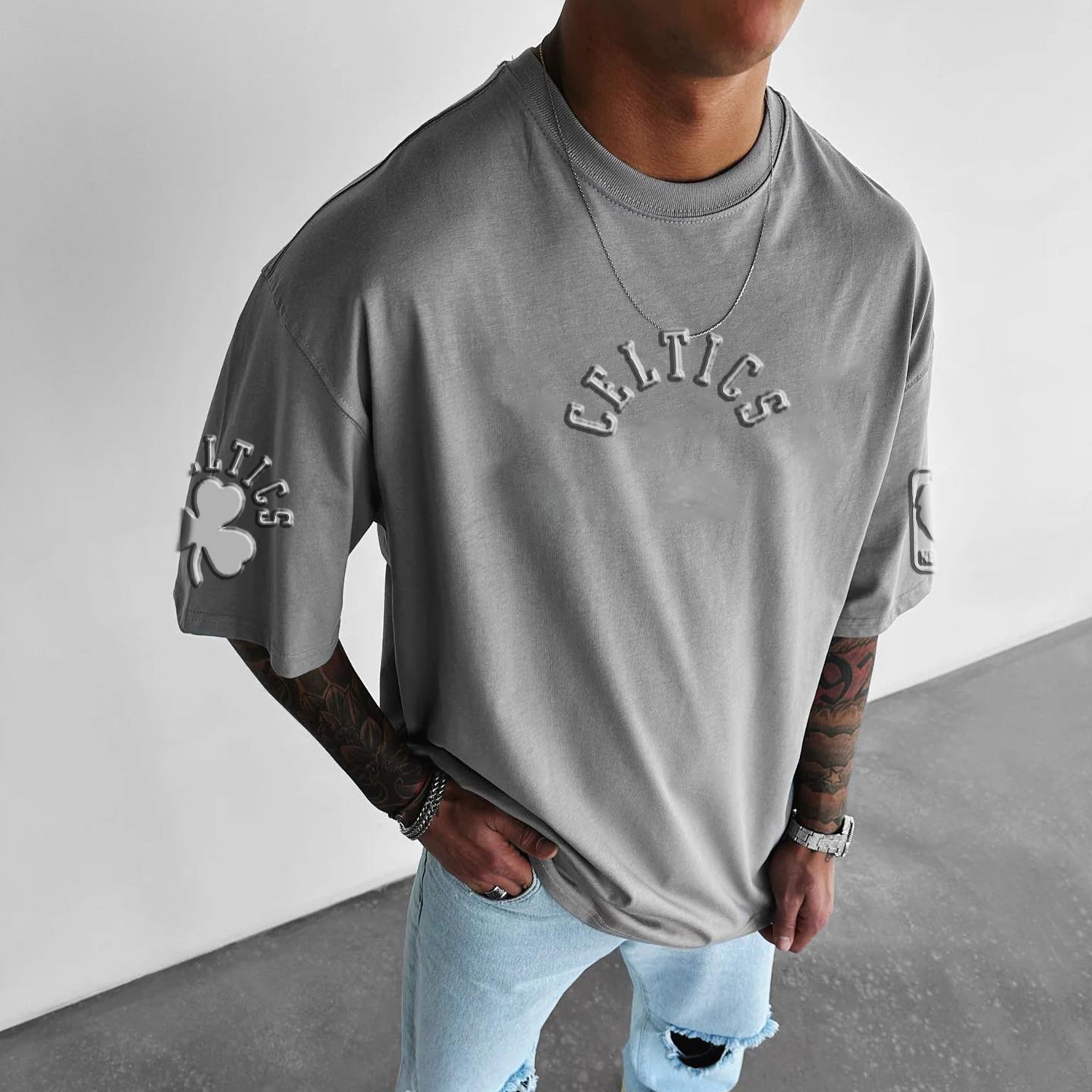 Universal Basketball Print Short Sleeve T-Shirt