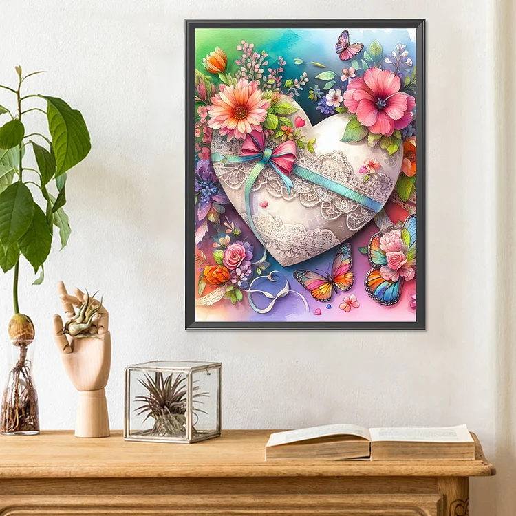 Colourful heart diamond painting, completed diamond painting, diamond art  heart, Valentines gift, anniversary gift, birthday gift, wall art