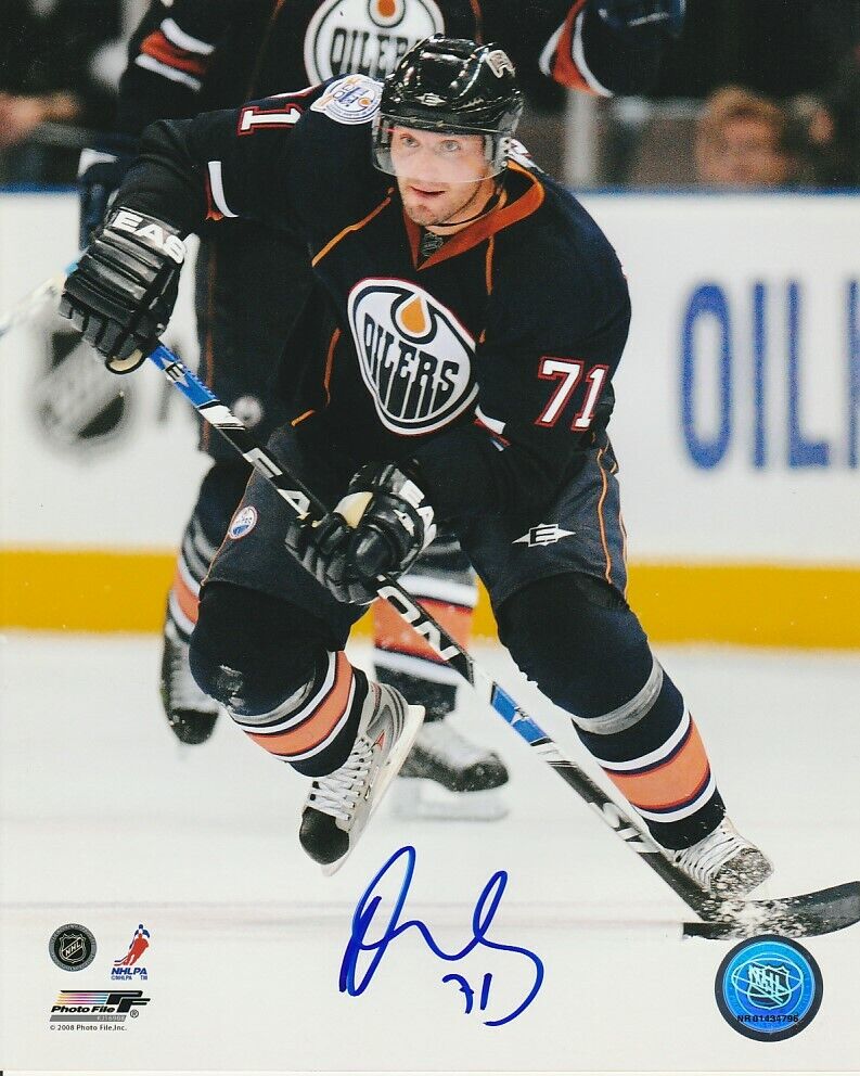 LUBOMIR VISNOVSKY SIGNED EDMONTON OILERS 8x10 Photo Poster painting #1 Autograph PROOF!