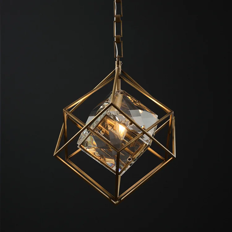 Single Head Crystal Copper Pendant Light Vjlight