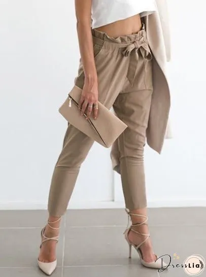 All-match Waistband Cropped Trousers