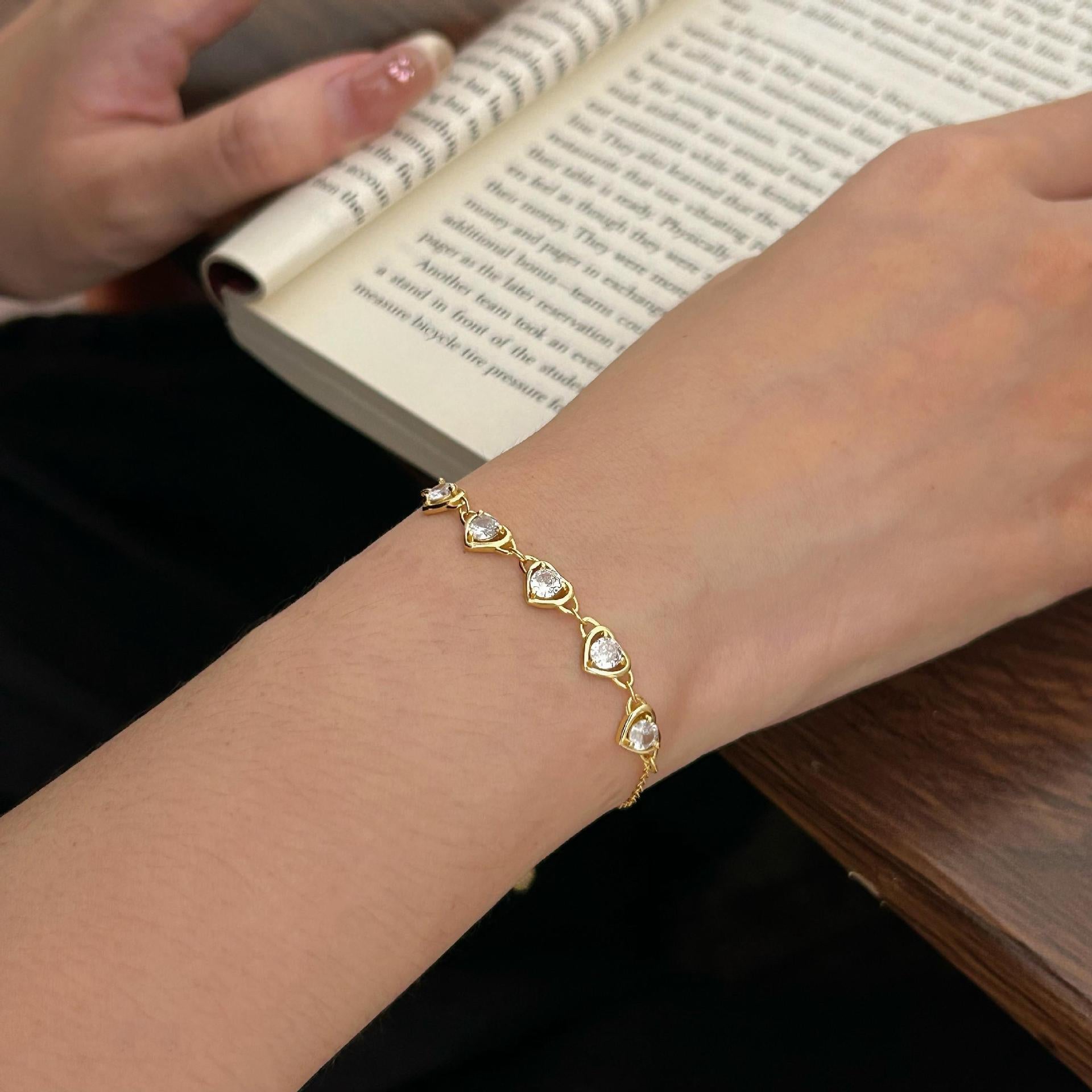 925 Sterling Silver Korean Heart Silver Handmade Bangles