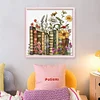 Books And Flowers-18CT Stamped Cross Stitch 50*50cm/19.69*19.69in