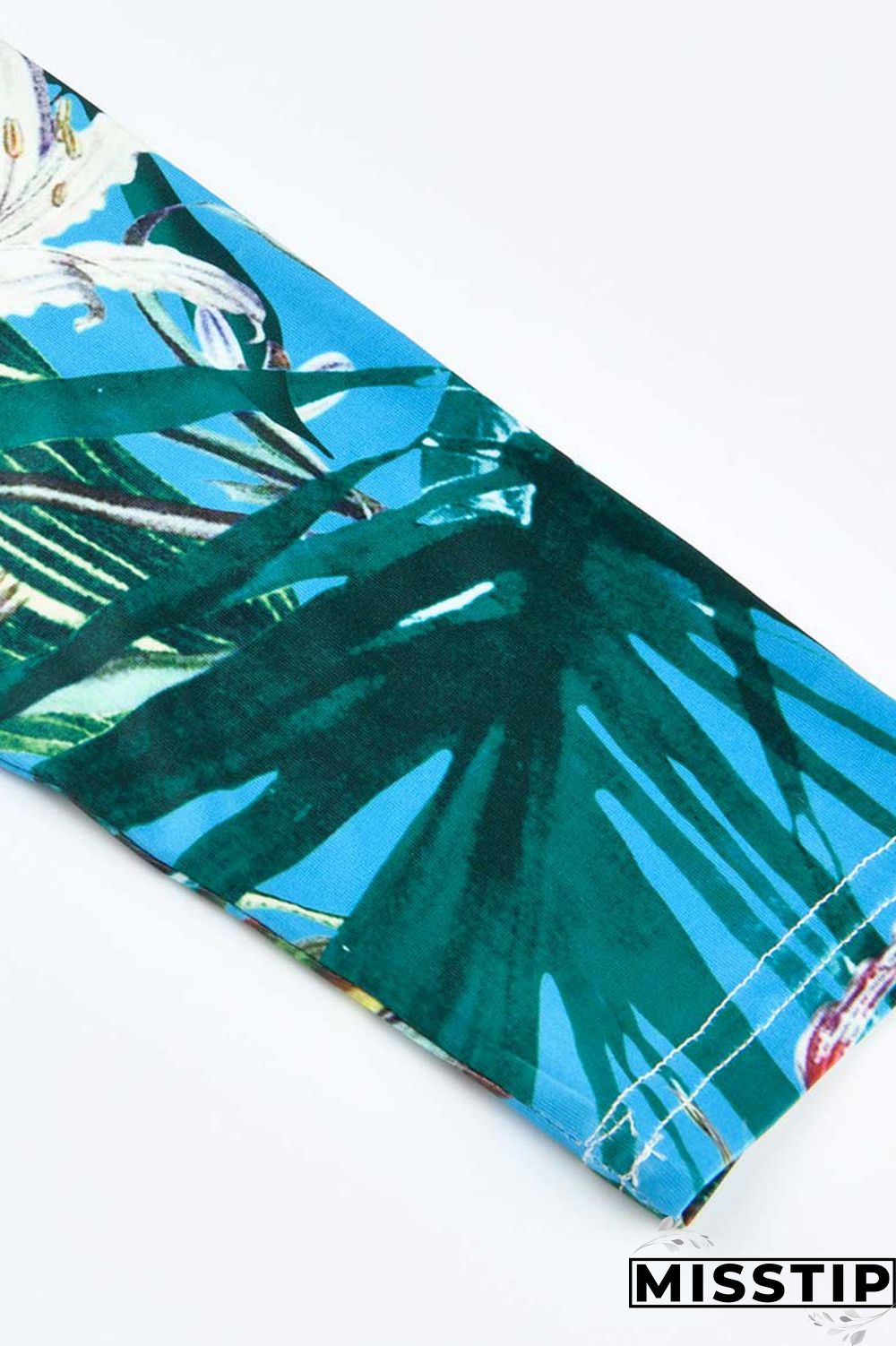 Blue Fashion Casual Print Bandage V Neck Long Sleeve Dresses