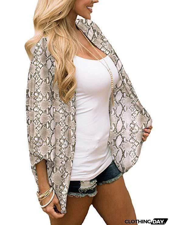 Bohemia Flower Print Summer Beach Women's Cardigan Loose Chiffon Coat