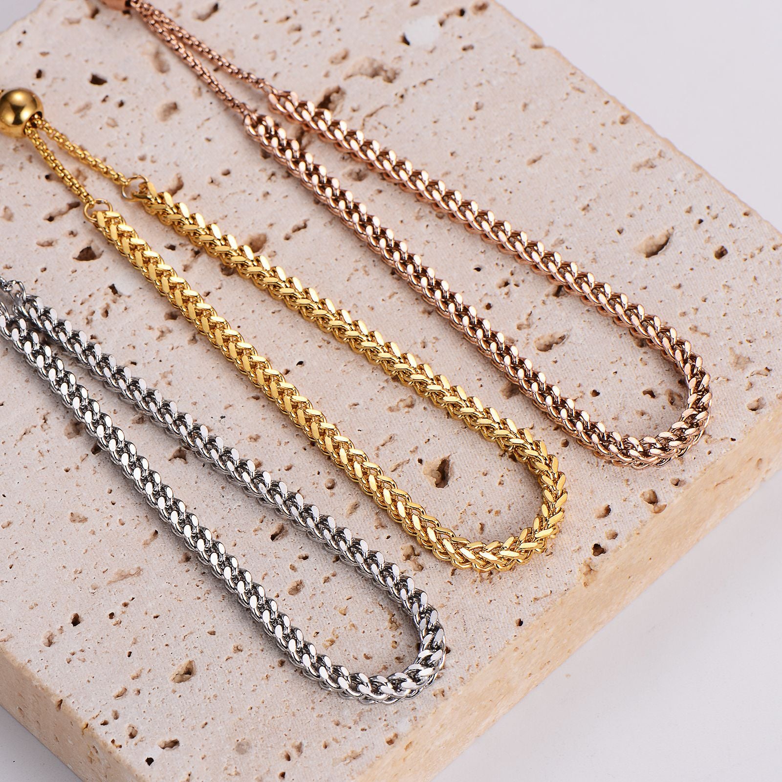 Expressive Women Chain Geometric Stainless Steel Electroplating Bracelets