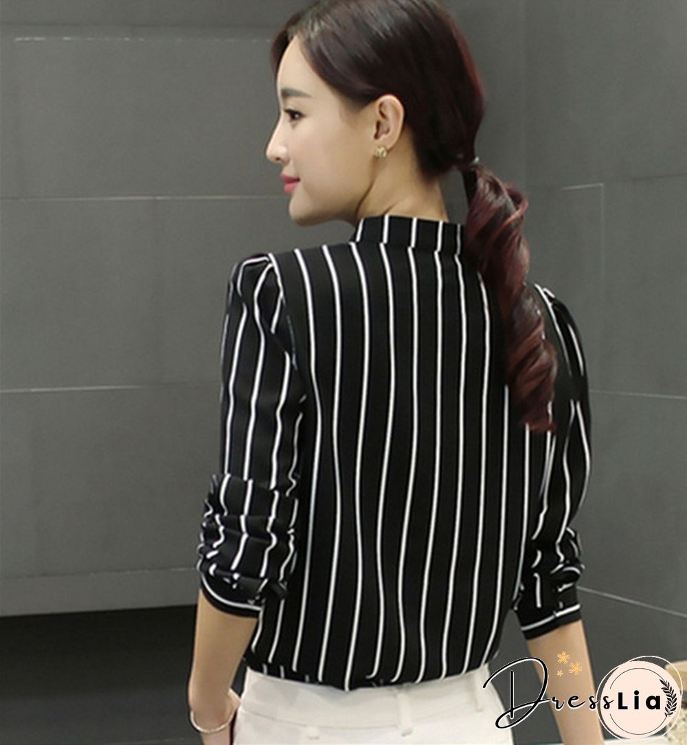 Women Blouses Plus Size Temperament Thin Long Sleeved Shirt Pocket Lapel Loose Chiffon Top