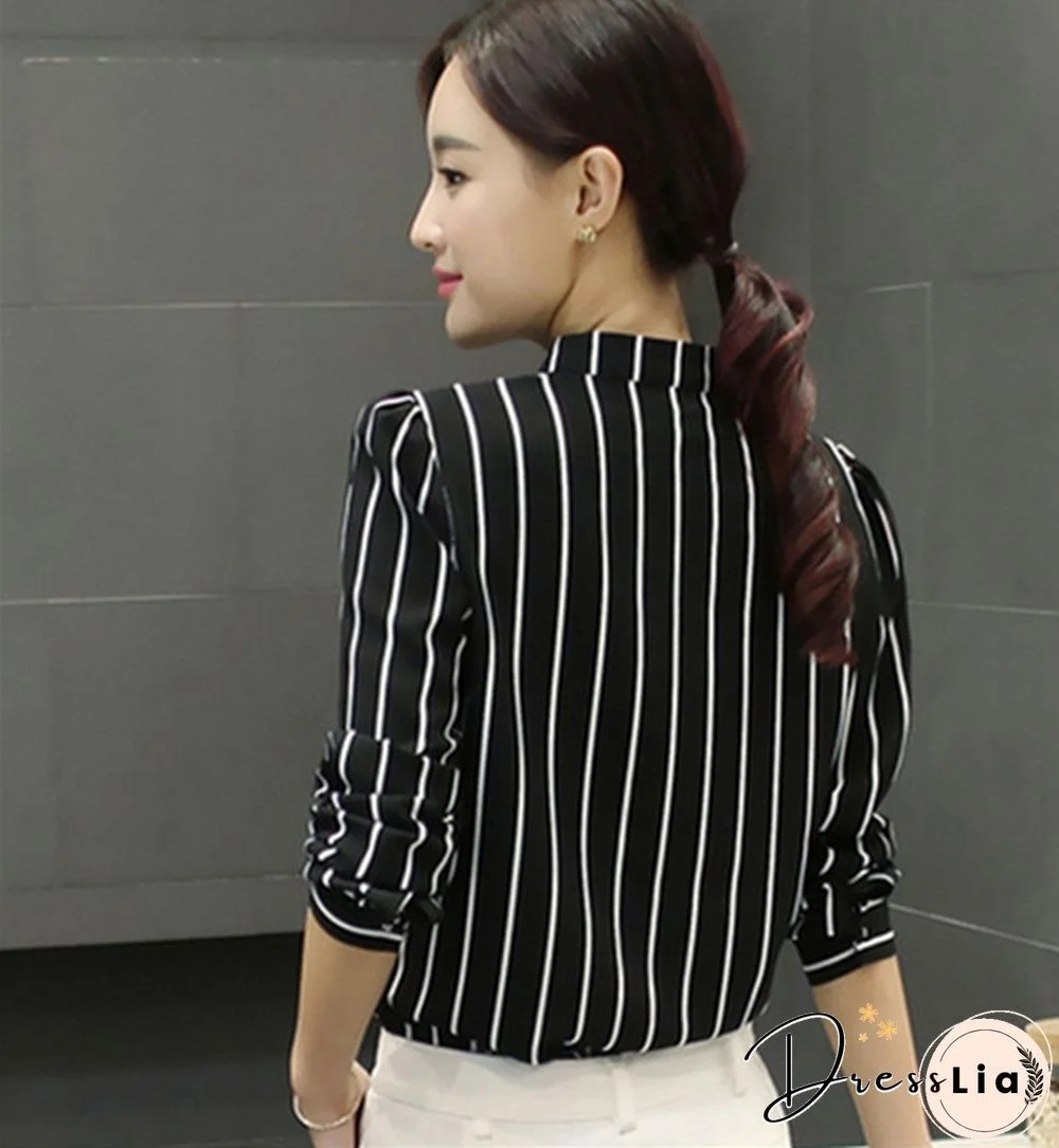 Women Blouses Plus Size Temperament Thin Long Sleeved Shirt Pocket Lapel Loose Chiffon Top