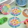 Ein Set (8 Stück) hölzernes Mandala - 5d DIY Craft Untersetzer