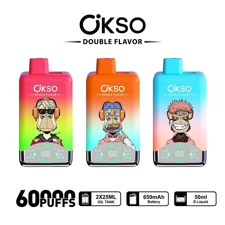OKSO Double Flavor 60000 60K Puffs Double Taste LED Display (Box of 10) mysite www.vapeshoppromax.com