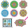 6 PCS Gem Art DIY Craft Kits Mandala Diamond Painting Window Stickers Kit