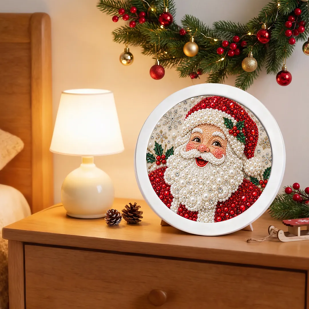Framed Pearl Painting Kit Christmas Round Bead 7.87x7.87in