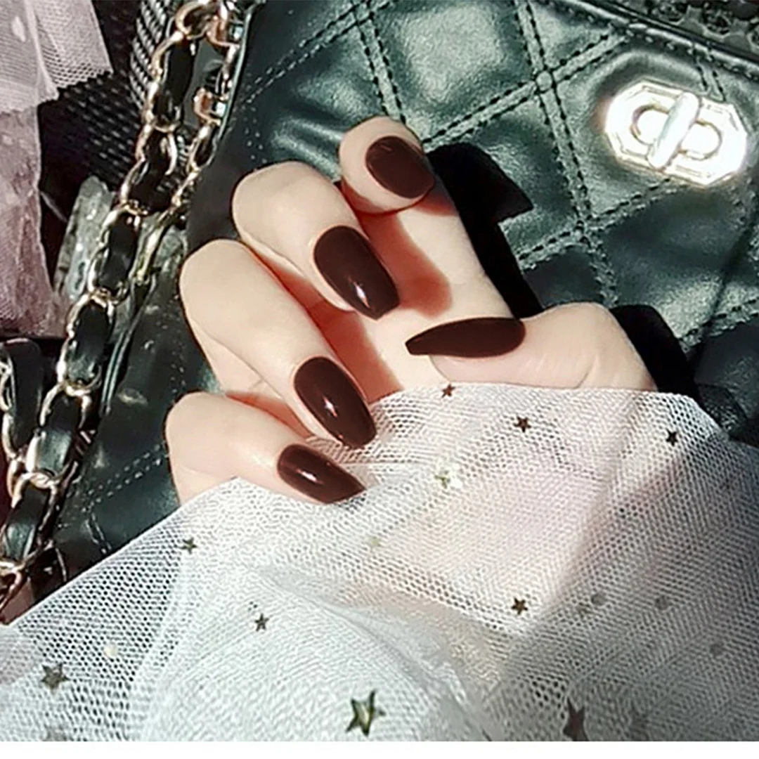 24Pcs Detachable French False Nails Ballerina Wearable Artificial Stiletto Fake Nails DIY Press Glue Full Cover Coffin Nail Tips