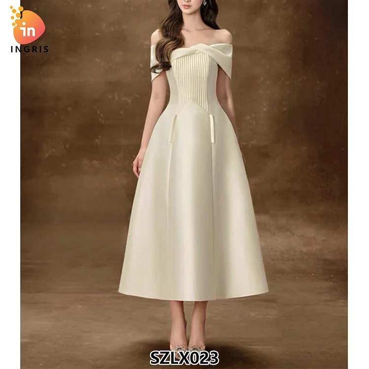 Vietnamese New Advanced Sense Waist Gowns Autumn Season Digital Printing Beautiful Patterns-SZLX023