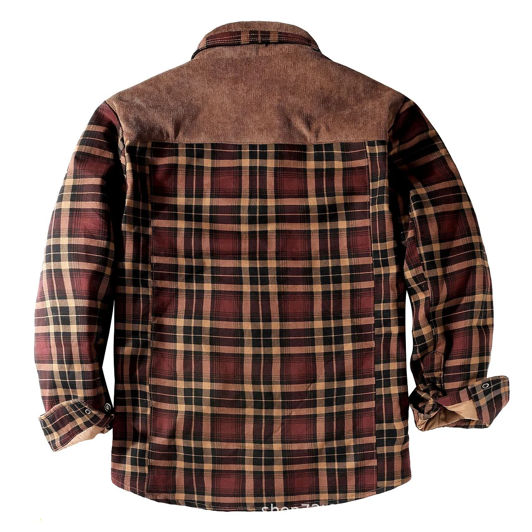 Men's  Winter Plaid Sherpa Lined Jacket