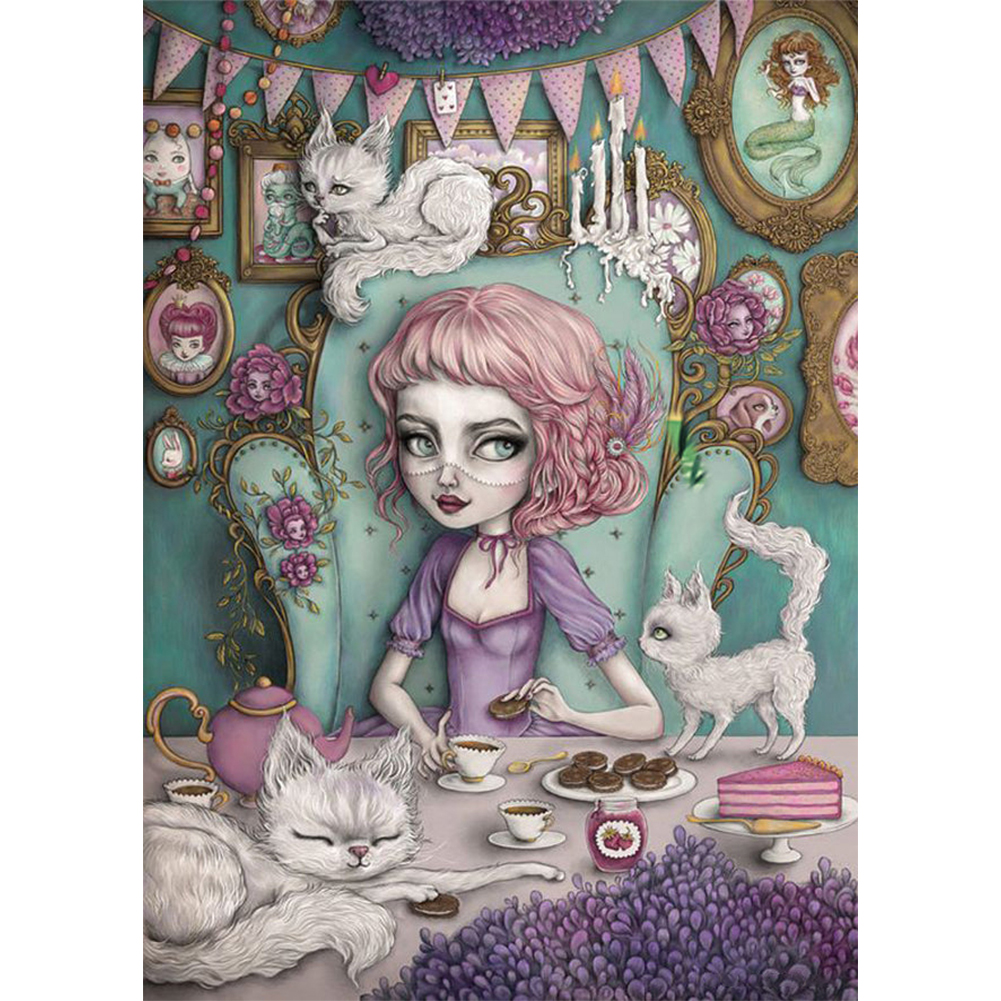 

Girl - 11CT Stamped Cross Stitch - 40*56CM, 501 Original