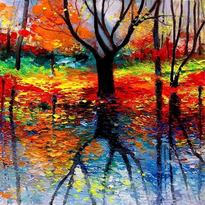 Full Round Diamond Painting - Colorful Tree(30*30cm)