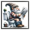 Gnome Going To Toilet-11CT Stamped Cross Stitch 45*45cm/17.72*17.72in tapestrymarket
