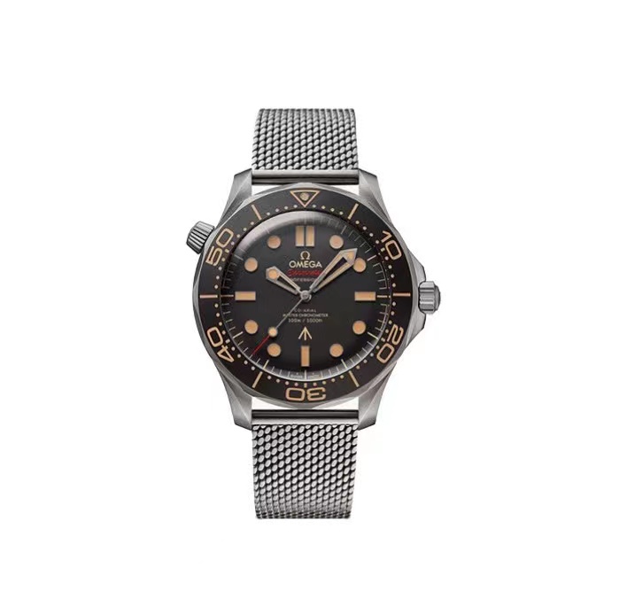 VS廠 OMEGA 歐米茄 海馬系列 42mm 棕色錶盤鈦金屬錶帶 自動機械腕錶男 300米潛水表 防水防磁防反光