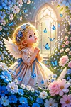Luxury AB Velvet Diamond Painting Kit - Cute Little Angel