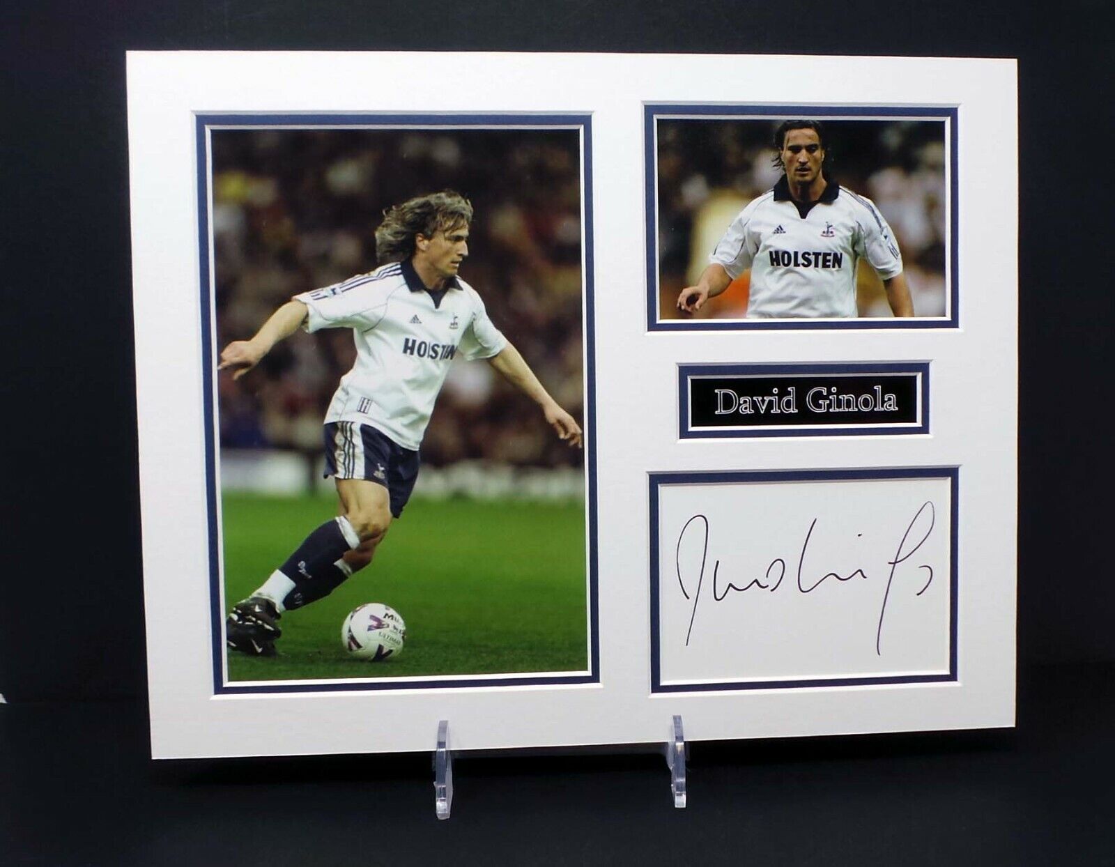 David GINOLA Signed Mounted Photo Poster painting Display AFTAL RD COA Tottenham Hotspurs SPURS