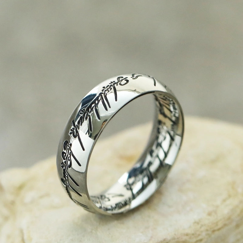 Retro Minimalist Word Titanium Steel Rings