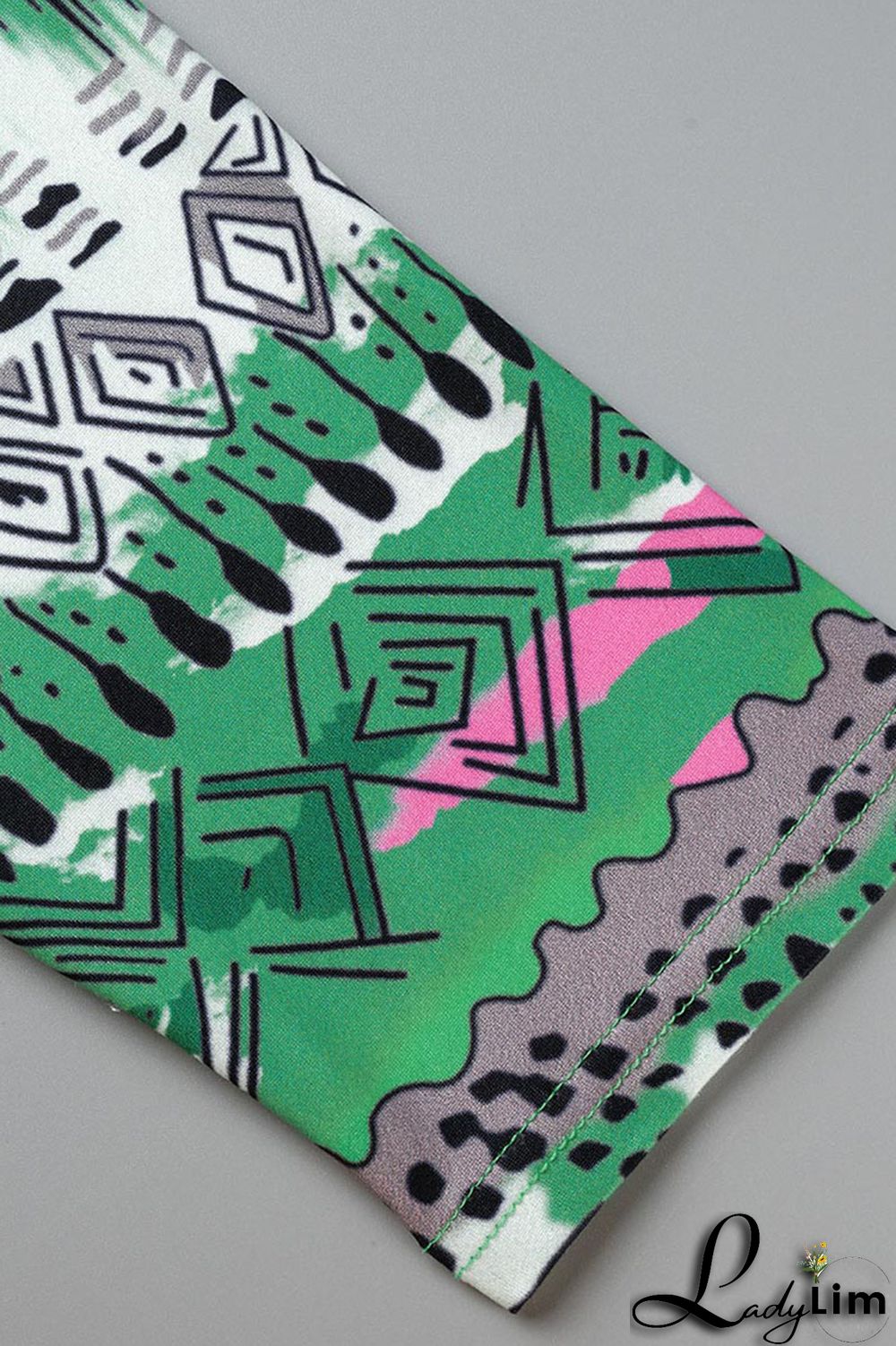 Yellow Casual Print Bandage Patchwork V Neck Long Sleeve Plus Size Dresses