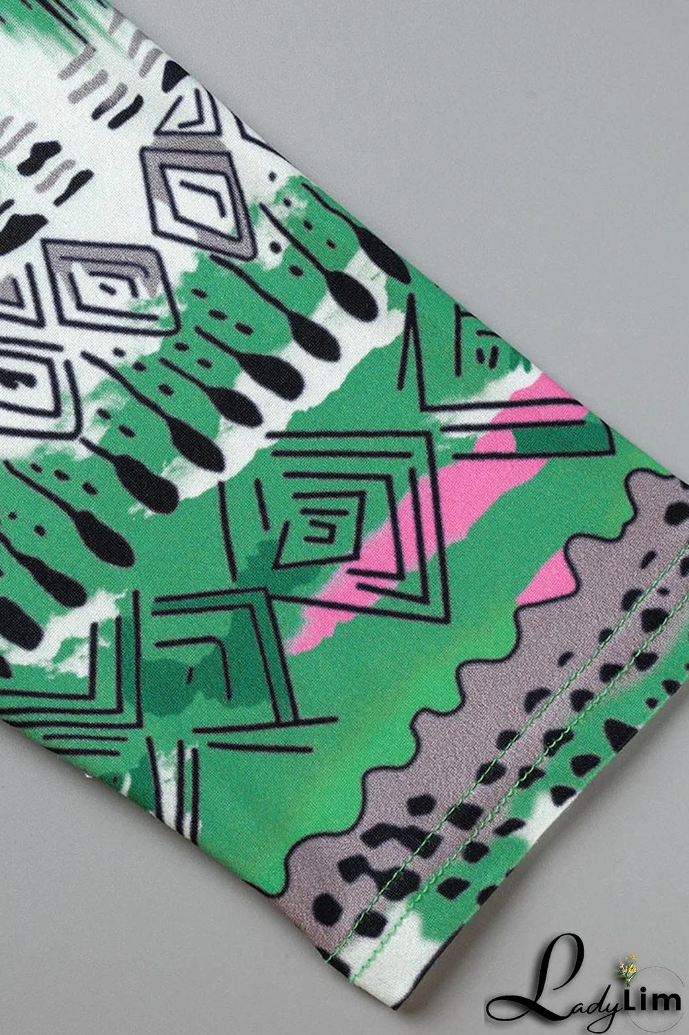 Yellow Casual Print Bandage Patchwork V Neck Long Sleeve Plus Size Dresses