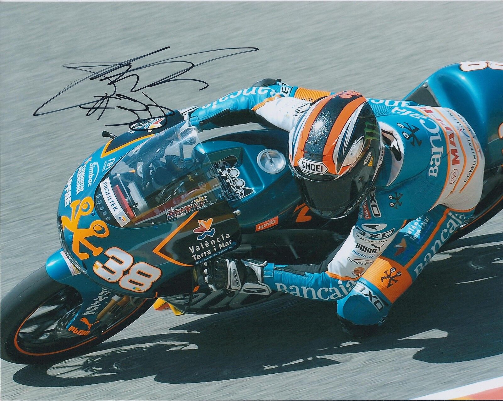 Bradley SMITH SIGNED British Moto2 Rider APRILIA 10x8 Photo Poster painting AFTAL Autograph COA