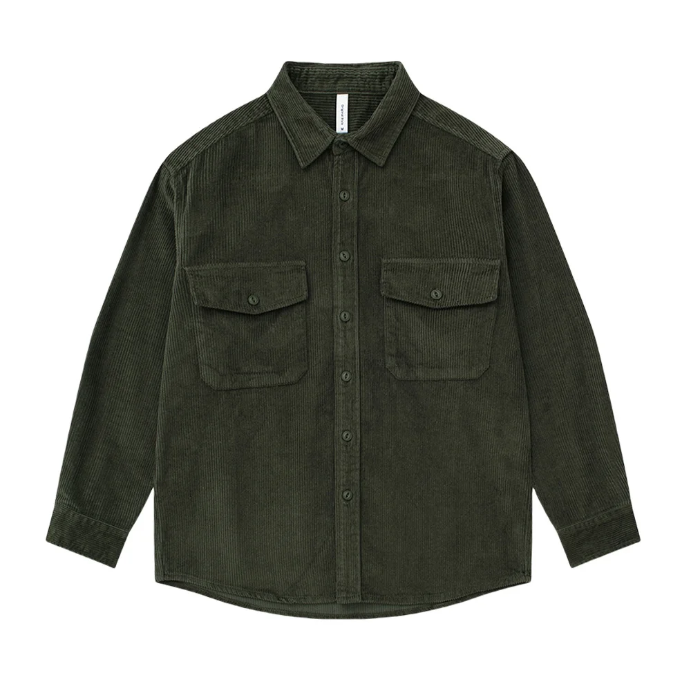 Men's Corduroy Long Sleeve Shirt Retro Cotton Shirt