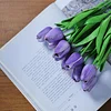 10 Stems | 13" Purple Real Touch Artificial Foam Tulip Flower Bouquets