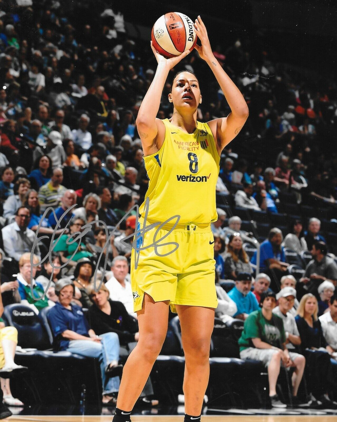 Liz Cambage Las Vegas Aces signed Dallas Wings 8x10 Photo Poster painting autographed