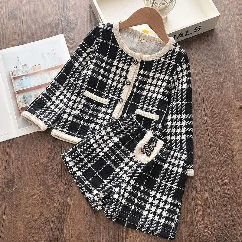 Bear Leader Girls Clothing Set New Brand Girl Clothes Long Sleeve Plaid Kids Suit Top+Pant 2pcs Elegant Children Clothing Outfit