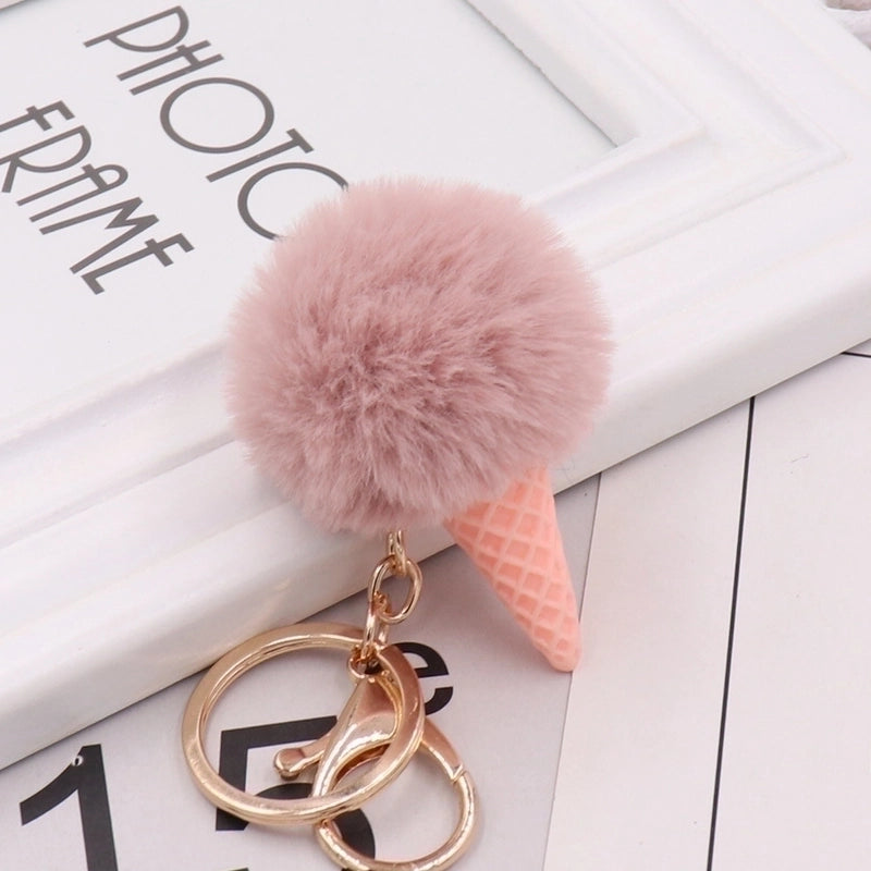 Cute Ice Cream Plush Women’s Bag Pendant Keychain