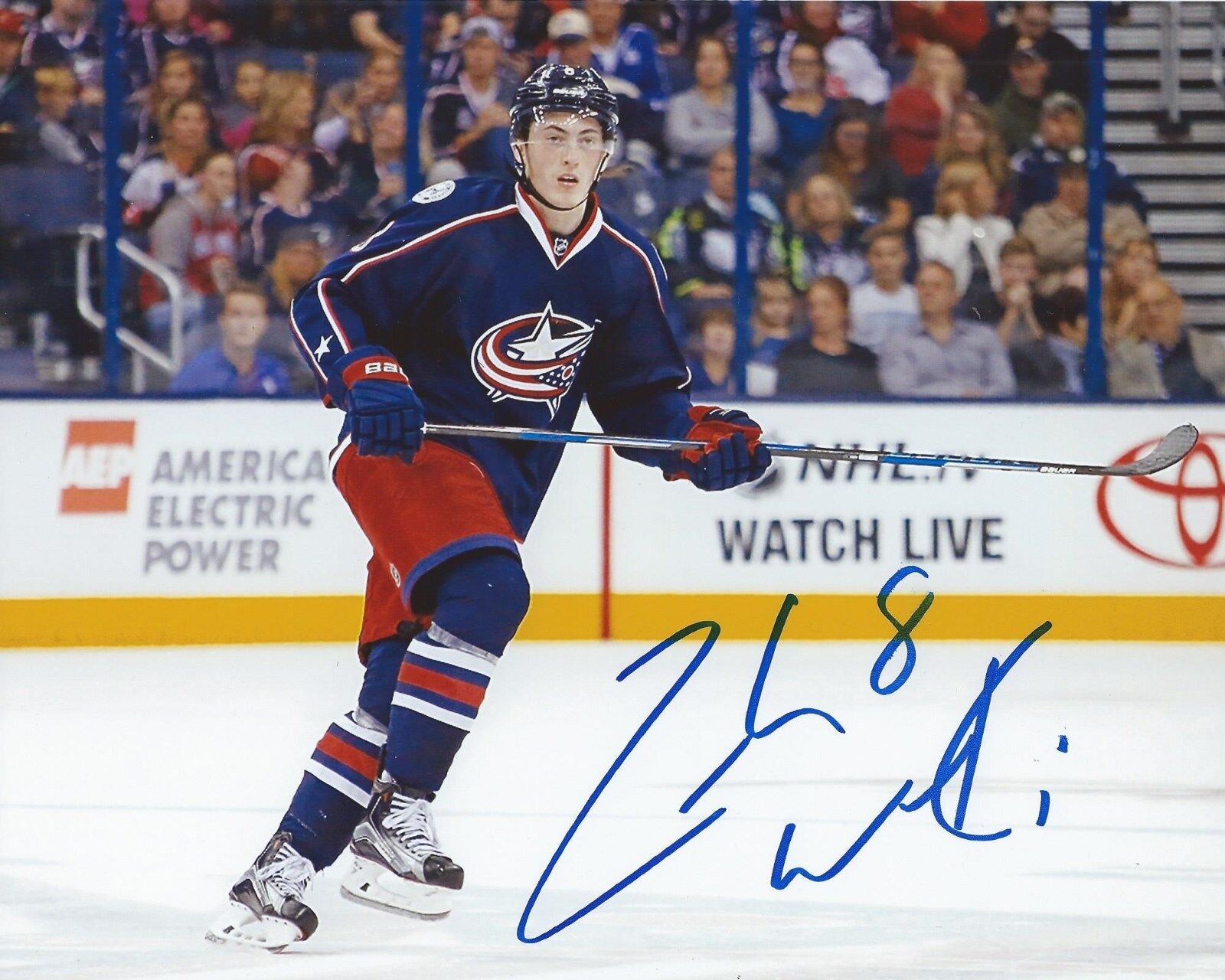 Zach Werenski Signed 8x10 Photo Poster painting Columbus Blue Jackets Autographed COA