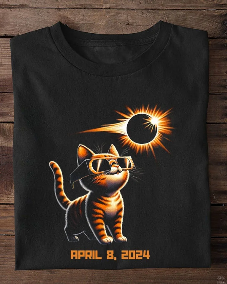 Total Solar Eclipse 2024 Cat Light Black Total Solar Eclipse