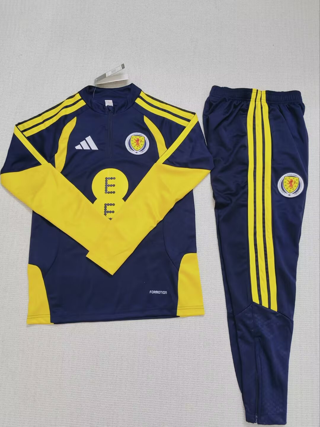 2026 Kids Size Scotland Half-Pull Training Suit cyan