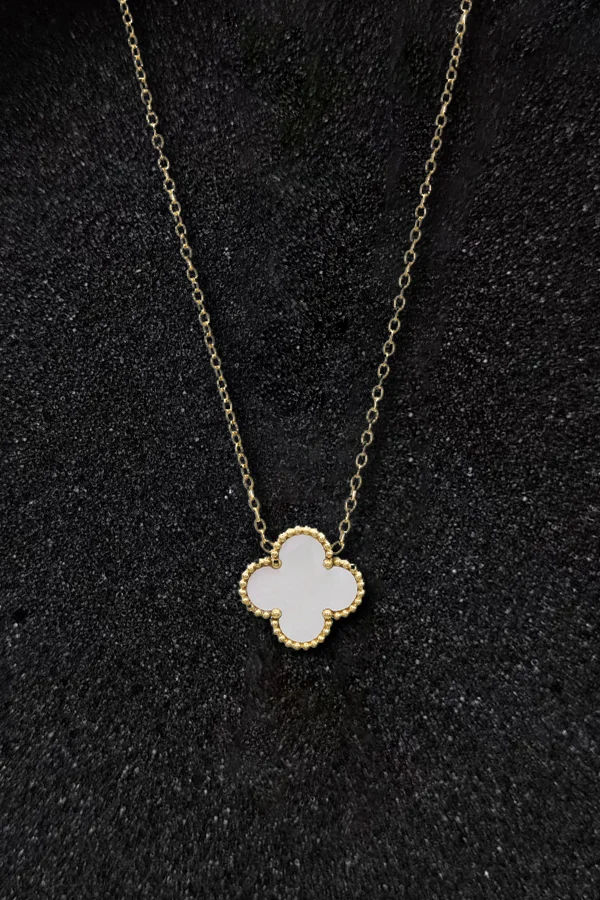 18k Gold Titanium Steel Four-leaf Clover Necklace